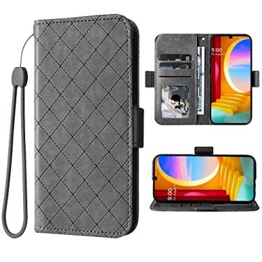 Imagem de Furiet Compatível com LG Velvet 5G/LGVelvet Verizon G5 UW T-Mobile 2020 Capa carteira com alça de pulso e suporte de cartão flip de couro para celular LM G900UM 4G Tmobile mulheres homens cinza
