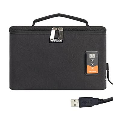 Imagem de DURASIKO Aquecedor de mamadeira portátil USB para carro com tela digital, bolsa aquecedor de leite de temperatura constante de 5 V/20 W, temperatura de aquecimento ajustável, bolsa multiuso para