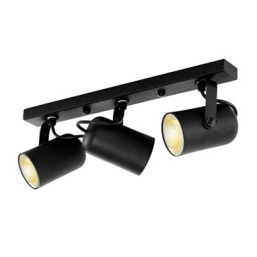 Imagem de Luminária Teto Trilho 3 Spots Direcionáveis Luxo Preto 1273