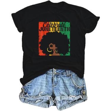 Imagem de CAZYCHILD Juneteenth Shirts for Women: Black History Shirts American African Freedom 1865 Camiseta Celebrate Blouse Tops, Preto, P