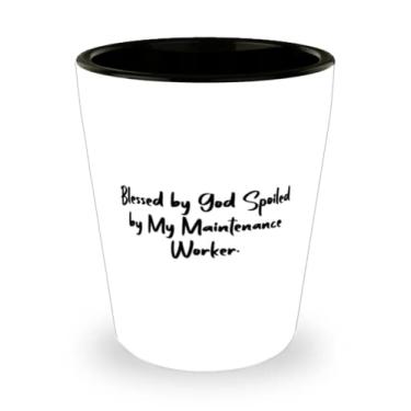 Imagem de Presentes de trabalhador de manutenção para colegas de trabalho, Blessed by God Spoiled by Mey, copo de cerâmica de colegas de trabalho