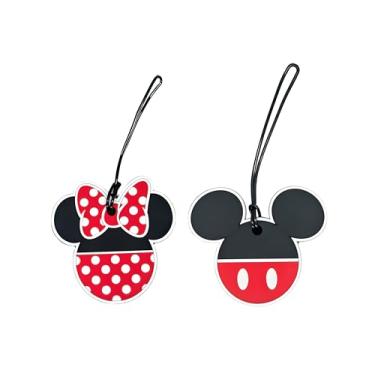 Imagem de Pacote com 2 etiquetas de bagagem Disney Mickey e Minnie Mouse com contorno branco