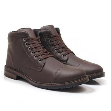 Imagem de Coturno Casual Masculino Bota Cano Alto Cadarço Confortável-Masculino
