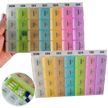 Imagem de Kit 2 Peças Caixa Porta Remédio Comprimido Medicamento Semanal Diário