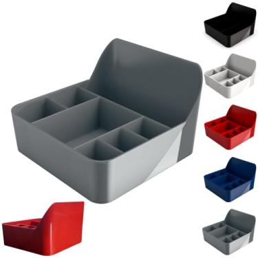 Imagem de Kit 6 Porta Guardanapo Sachê Galheteiro Mesa Balcão Bancada Organizador Suporte Multiuso Divisórias (Cinza)