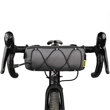 Imagem de Rhinowalk Bolsa de guidão de bicicleta, bolsa frontal de bicicleta bolsa de armazenamento bolsa de rolo Mountain Road Bikes bolsa de ombro profissional acessórios de ciclismo - cinza