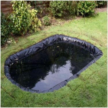 Imagem de Forro para lago de peixes de vários tamanhos 6x4m 6x5m Piscina HDPE resistente à prova d'água Paisagem reforçada, forro preto para lago de peixes para lagos de água Fontes de córregos Jardim