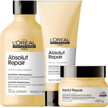 Imagem de Kit Absolut Repair Loreal  Shampoo E Máscara + Condicionador