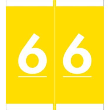 Imagem de Doctor Stuff - File Folder Labels, Number 6, BARKLEY FNSFM Match - SFNM Series Chart Stickers, Yellow, 1-11/16 x 1-1/2", #6, 500/Roll