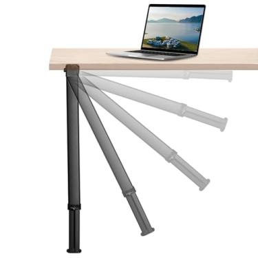 Imagem de HWHongRV Pernas telescópicas dobráveis de 50 a 76 cm de altura ajustável, suporte de mesa de trailer de liga de alumínio para trailer, pontão, caminhão, trailer, iate, viagem, trailer (preto)
