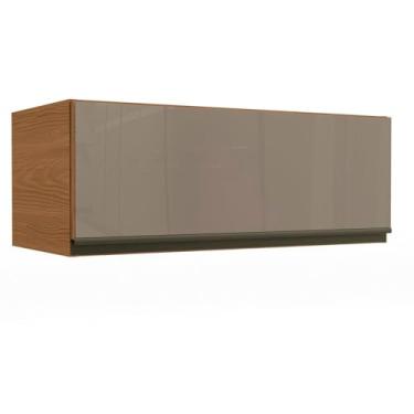 Imagem de Aéreo Basculante de 800mm com 1 Porta e Vidro de Madeira Canela