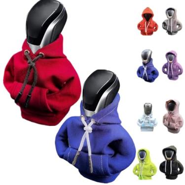 Imagem de BYLIDRIM Capa com capuz para câmbio de marchas, capa de mudança de marchas de carro, moletom com capuz, protetor de manete de câmbio de carro de 4,7 polegadas, ajuste universal, acessórios de