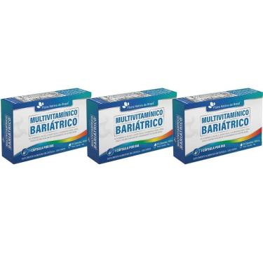 Imagem de Kit 3x Multivitamínico Com Vitamina D B6 B12 Ácido Fólico Cobre Ferro Zinco 30 Caps 500mg-Unissex