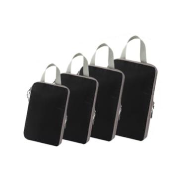 Imagem de JISADER 4x Sacos de armazenamento de compressão Sacos de embalagem de viagem para roupas de viagem de negócios Férias, Preto