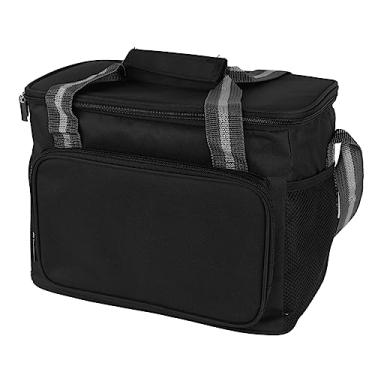 Imagem de Bolsa Térmica de Tecido Oxford Ulada Bolsa Térmica Bolsa de Almoço Oxford Clothhoodvery Bageping Quente Frio Grande Bolsa de Almoço Portátil ou Feminina Black -ulated Bagor