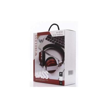 Imagem de Fone De Ouvido Bluetooth Wireless TF SD P2 MP3 FM Mic Telefone A-839 A