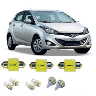 Imagem de Kit Lampada Led Hyundai Hb20 Super Branca T10 Carro - Bluelions