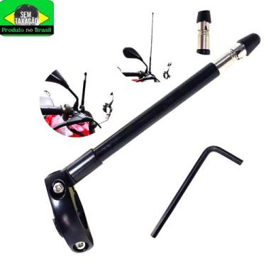 Imagem de Corta Linha Pipa Moto Antena Retrátil Inox Guidão - REIS VARIEDADES MA