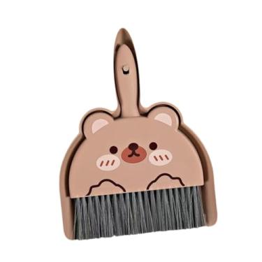 Imagem de Generic Conjunto de mini vassoura e pá de lixo, conjunto de escova de limpeza e pá de lixo, conjunto prático de pá de lixo e escova para acampamentos em, Marrom