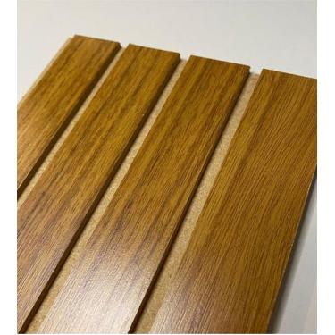 Imagem de 10 Placas Painel Ripado De Madeira em MDF Decorativa Autocolante 6mm -