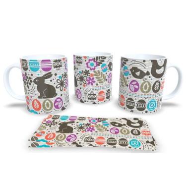 Imagem de Canecas de Porcelana Branca Personalizadas Coleção Pascoa 6 - Estampa 