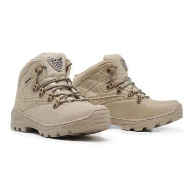 Imagem de Bota Coturno Adventure Acero Couro Masculino Cano Curto, Bege, 39