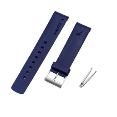 Imagem de Pulseira Silicone Compatível Relógio Náutica N10020g Pinos - Poolsy, A