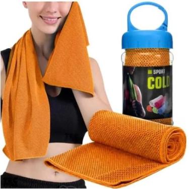 Imagem de Toalha Microfibra De Resfriamento Cold Towel 29x88cm MBFit, Laranja
