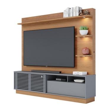Imagem de Home Theater Greco para TV 70 Polegadas Freijó/ Cinza Fosco com Nicho 