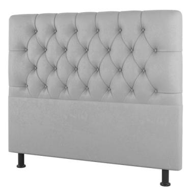 Imagem de Cabeceira Cama Box Casal Nice 140cm Suede Cinza Claro - Desk Design