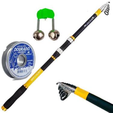Imagem de Vara Praia Telescópica Gt Surf 2,40mt 25lb Albatroz Molinete + Linha e