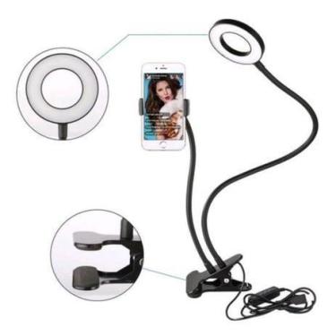 Imagem de Ring Light De Mesa 6 Polegadas Suporte Articulável 6 Polegadas Ilumina
