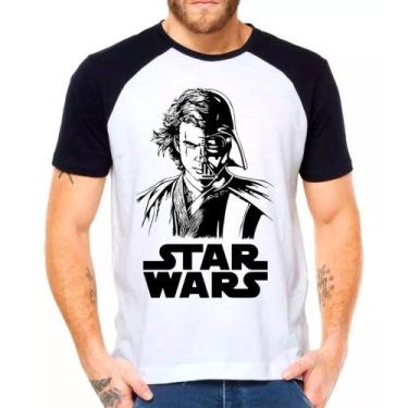 Imagem de Camiseta Masculina Raglan Branca Star Wars 06 - DESIGN CAMISETAS, Pret