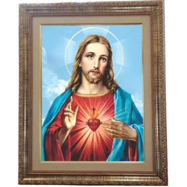 Imagem de Quadro do Sagrado Coração De Jesus, Mod.01, 53x43cm. Angelus