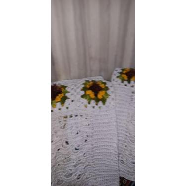 Imagem de Capas de cadeiras modelo de girassol pra mesa de 6 lugares - Genis Cro