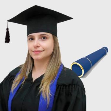 Imagem de Kit 10 Capelo para Formatura Adulto +10 Canudo - Levitali, Capelo azul