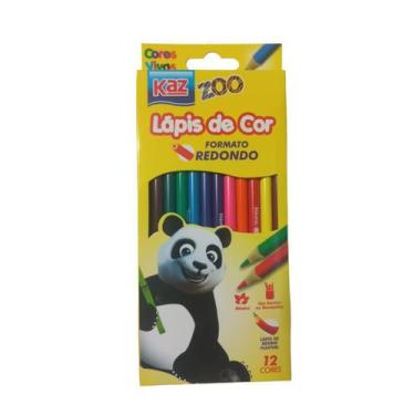 Imagem de Lápis De Cor 12 Cores Redondo Kaz Zoo Volta Às Aulas