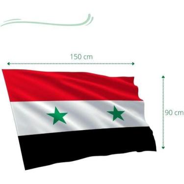 Imagem de Bandeira Síria Importada 90 X 150cm Oferta - Max Bandeiras