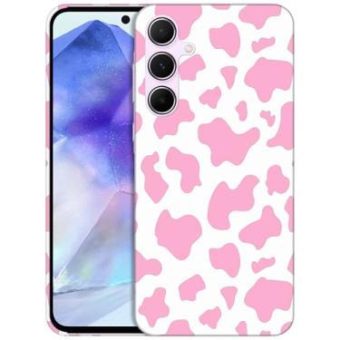 Imagem de GlamCase Capa para Samsung Galaxy A35 5G, Galaxy A35 5G - Design de padrão rosa de pele de vaca impresso fino e elegante bonito plástico rígido encaixe capa protetora para celular traseira para