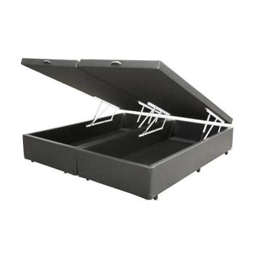 Imagem de Base Cama Box Baú Blindado Bipartido Casal material sintético Cinza 43