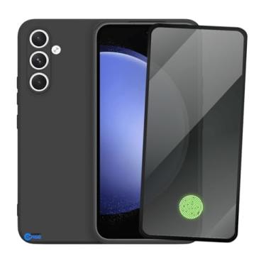 Imagem de Capa Aveludada e Película de Privacidade 3D para Samsung Galaxy S23 FE, Capinha Preta Premium e Película Anti-Espião