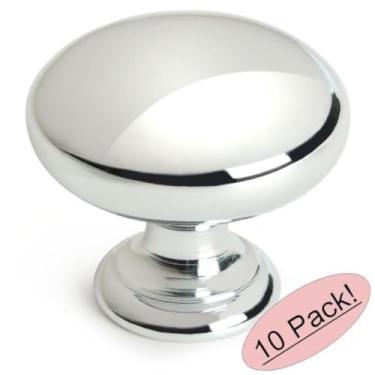 Imagem de Pacote com 10 - Puxador redondo de cogumelo cosmas 4950CH cromado polido - 1-1/4" de diâmetro
