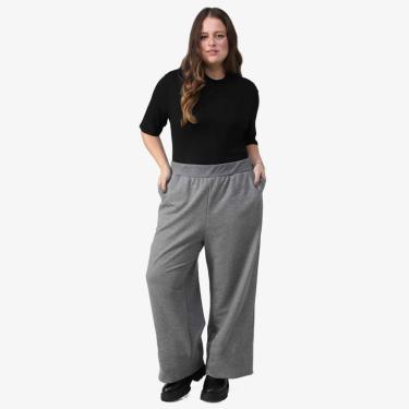 Imagem de Calça Wide Tech Impermeável Moletom Flanelado Plus Feminina-Feminino
