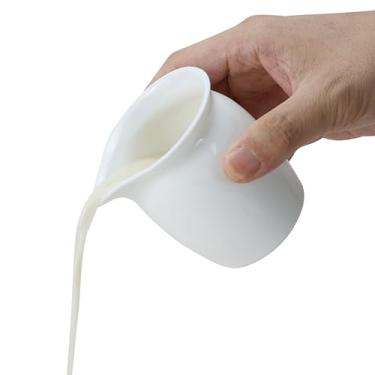 Imagem de EIKS Pacote com 2 jarras de cerâmica para servir café, chá, leite, salada, molho, geléia, xarope de bordo, capacidade de 200 ml