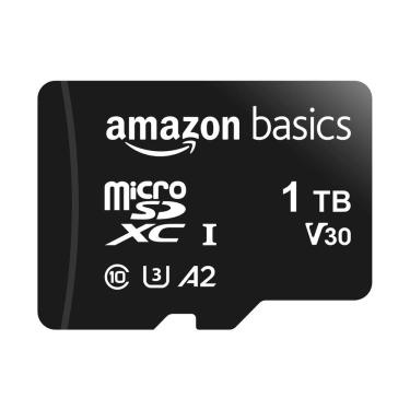Imagem de Cartão de memória Amazon Basics microSDXC 1TB A2 U3 com adaptador Bla