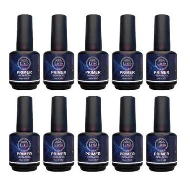 Imagem de Kit 10 Primer Non Acid Lirió Fixador Unhas Leduv Gel Acrigel - Mr Vend