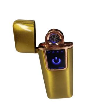 Imagem de Isqueiro Recarregável Usb Eletrônico Touch Led Acendedor A Prova De Ve