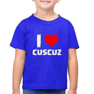 Imagem de Camiseta Algodão Infantil I love cuscuz - Foca na Moda, Azul royal, 8