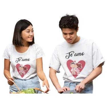 Imagem de Kit 2 Camisetas Dia dos Namorados Te Amo Casal Crush Namorado Noivos B