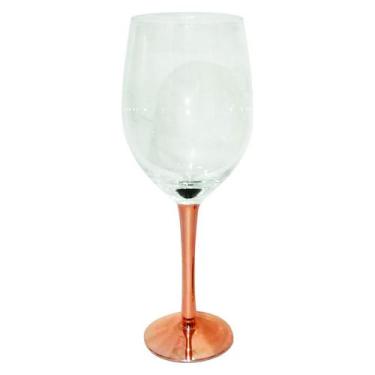 Imagem de Taça de Vinho Branco de Vidro Incolor e Base Cobre 400ml - Unid. - BTC